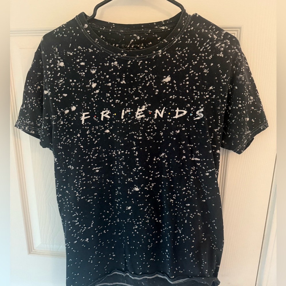 FRIENDS Black and White Splatter Tee